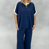Next To U Color Block Loungewear Set, Blue