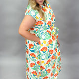 Nothin' Crazy Floral Print Collared Midi Dress