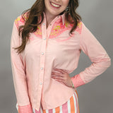 Oakley Pearl Snap Western Top, Pink