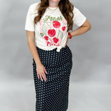 Ok City Sun Satin Polka Dot Maxi Skirt, Black