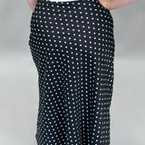 Ok City Sun Satin Polka Dot Maxi Skirt, Black