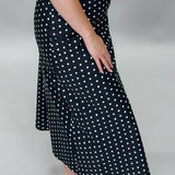 Ok City Sun Satin Polka Dot Maxi Skirt, Black