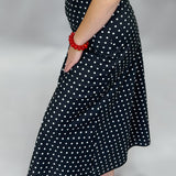 Ok City Sun Satin Polka Dot Maxi Skirt, Black