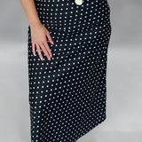 Ok City Sun Satin Polka Dot Maxi Skirt, Black