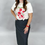 Ok City Sun Satin Polka Dot Maxi Skirt, Black