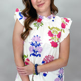 Ok Love You Bye Floral Flounce Top