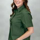 On The 5 Collared 3/4 Button Shirt, Green