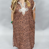 On & On Embellished Hem Midi Dress, Cheetah