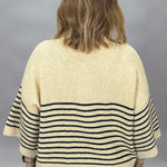 Entro One Last Time cream striped sweater, back view