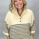 Entro One Last Time cream striped sweater, alternate view