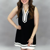 One Night At A Time Sleeveless V-neck Dress, Black