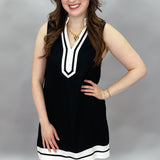 One Night At A Time Sleeveless V-neck Dress, Black