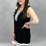 One Night At A Time Sleeveless V-neck Dress, Black