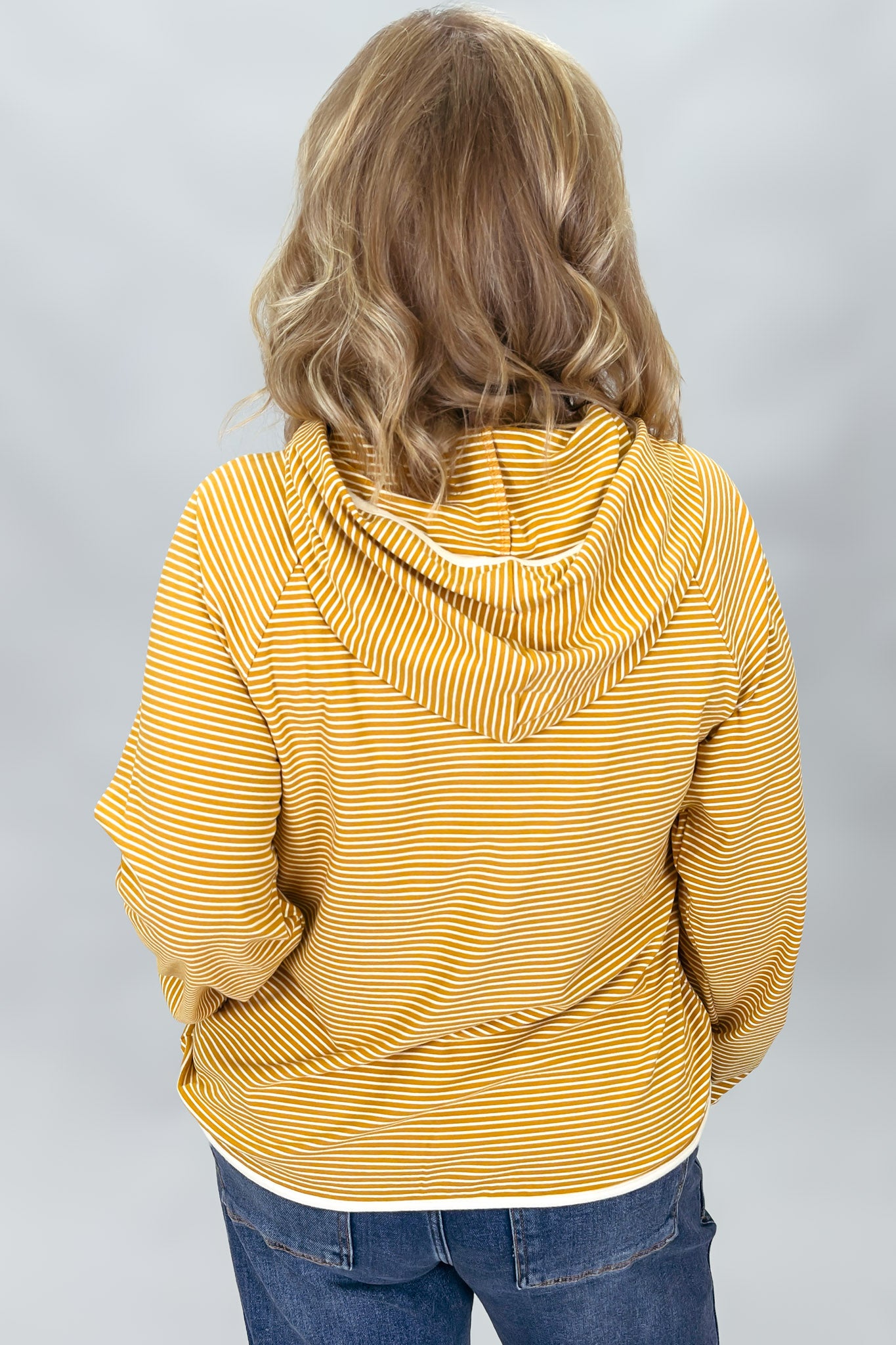 Staccato mustard striped hoodie, alternate product view