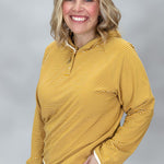 Staccato mustard hooded top with striped pattern