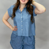 Reasons To Stay Chambray Button Up Top & Shorts