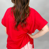 Red Americana Sparkle Top, One Size