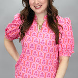 Rosette Charm Short-sleeve Top