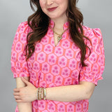 Rosette Charm Short-sleeve Top