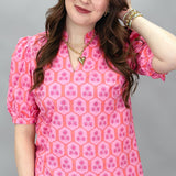 Rosette Charm Short-sleeve Top