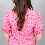 Rosette Charm Short-sleeve Top