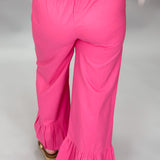 Ruffle Bottom Pull On Cropped Pants
