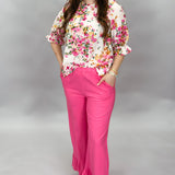 Ruffle Bottom Pull On Cropped Pants