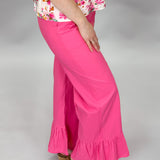 Ruffle Bottom Pull On Cropped Pants