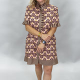 Save The Day Button Down Floral Midi Dress, Pink