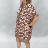 Save The Day Button Down Floral Midi Dress, Pink