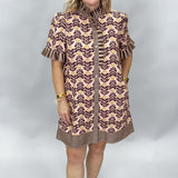 Save The Day Button Down Floral Midi Dress, Pink