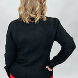 She's A Riot Long Sleeve Crewneck Sweater, Black