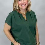 Entro Simple Romance top, pleated shoulder detail