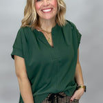 Entro Simple Romance top, ribbed hem detail