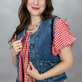 Sleep On My Side Denim Scallop Vest