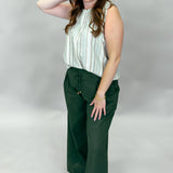 Somebody To Love Wide Leg Drawstring Pants, Green