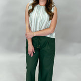 Somebody To Love Wide Leg Drawstring Pants, Green