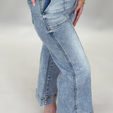 Somehow You Do High Rise Crop Straight Ankle Pocket Jeans, Light