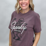 Spooky Moves graphic t-shirt, close-up of design