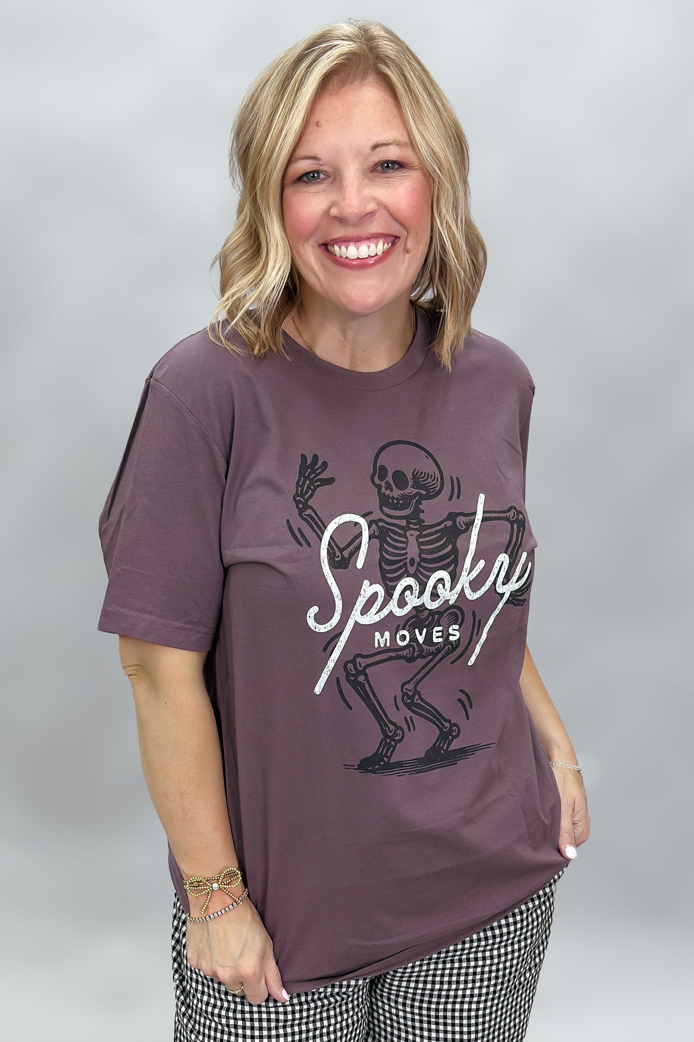 Spooky Moves graphic t-shirt, back view
