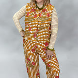 Ivy Jane Gingham Floral Quilted Vest, Gold