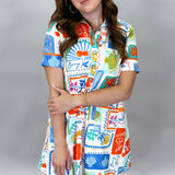Sugar Sugar Patch Collared Midi Dress, Multi
