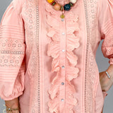 Ivy Jane Eyelet Button Down Blouse, Peach