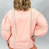 Ivy Jane Eyelet Button Down Blouse, Peach