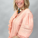 Ivy Jane Eyelet Button Down Blouse, Peach
