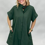 Entro Summer Lightning button down short sleeve dress, green, alternate view
