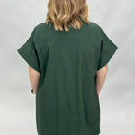 Entro Summer Lightning button down short sleeve dress, green, back view