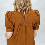 Sunday Mornin' Comin' Down Paneled Puff Sleeve Top, Gold