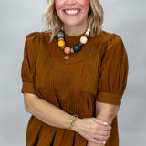 Sunday Mornin' Comin' Down Paneled Puff Sleeve Top, Gold