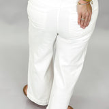 Sunday Stitches High Rise Wide Leg Crop Jeans, White